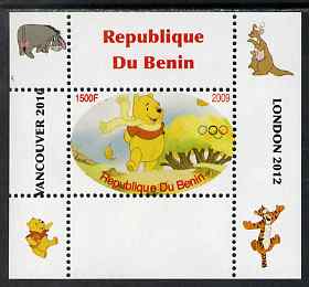 Benin 2009 Pooh Bear & Olympics #08 individual perf deluxe sheet unmounted mint. Note this item is privately produced and is offered purely on its thematic appeal, stamps on films, stamps on cinema, stamps on movies, stamps on bears, stamps on fairy tales, stamps on olympics
