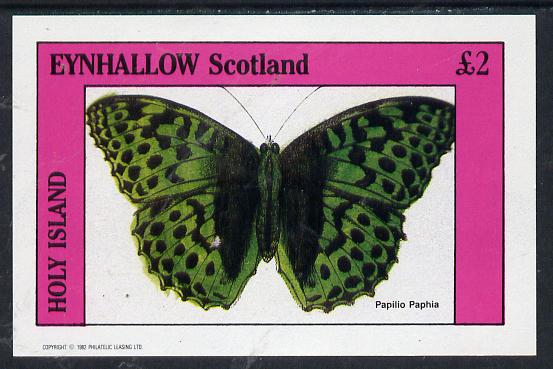 Eynhallow 1982 Butterflies (Papilio Paphia) imperf deluxe sheet (Â£2 value) unmounted mint, stamps on butterflies