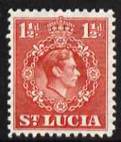 St Lucia 1938-48 KG6 1.5d scarlet perf 12.5 unmounted mint SG 130a, stamps on , stamps on  kg6 , stamps on 