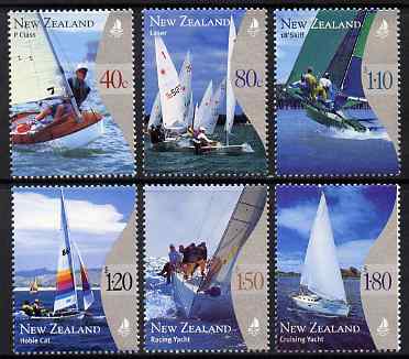 New Zealand 1999 Yachting perf set of 6 unmounted mint, SG 2296-2301, stamps on sailing