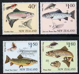 New Zealand 1997 Fly Fishing perf set of 4 unmounted mint, SG 2082-5, stamps on fishing, stamps on insects