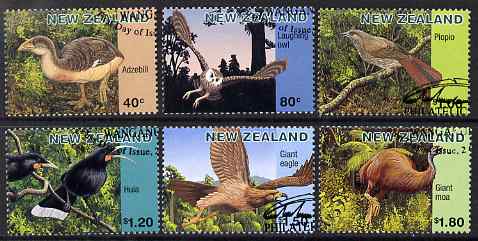 New Zealand 1996 Extinct Birds perf set of 6 fine used, SG 2028-33, stamps on birds, stamps on dinosaurs
