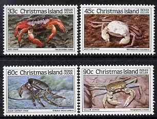 Christmas Island 1985 Crabs - 3rd series perf set of 4 unmounted mint, SG 203-6, stamps on marine life, stamps on crabs