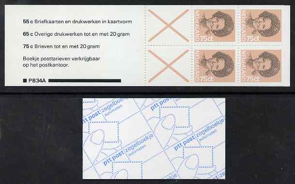Netherlands 1986 Beatrix 3g booklet complete and fine SG SB95, stamps on 