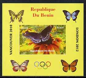 Benin 2009 Butterflies & Olympics #04 individual imperf deluxe sheet unmounted mint. Note this item is privately produced and is offered purely on its thematic appeal, stamps on olympics, stamps on butterflies