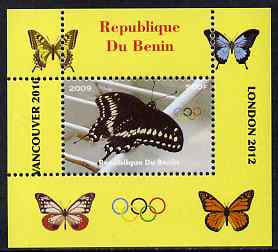 Benin 2009 Butterflies & Olympics #05 individual perf deluxe sheet unmounted mint. Note this item is privately produced and is offered purely on its thematic appeal, stamps on olympics, stamps on butterflies
