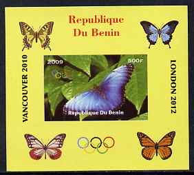 Benin 2009 Butterflies & Olympics #07 individual imperf deluxe sheet unmounted mint. Note this item is privately produced and is offered purely on its thematic appeal, stamps on olympics, stamps on butterflies