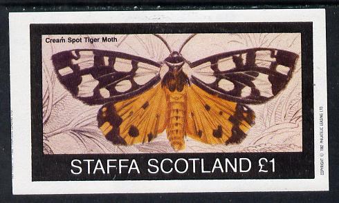 Staffa 1982 Moths (Tiger Moth) imperf souvenir sheet (Â£1 value) unmounted mint, stamps on butterflies