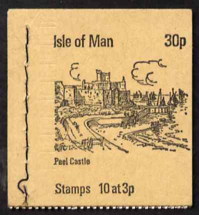Isle of Man 1973 Peel Castle 30p booklet (buff cover) complete and fine, SG SB3a, stamps on tourism, stamps on castles