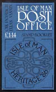 Isle of Man 1986 Manx Heritage Year Â£1.14 booklet (blue cover) complete and fine, SG SB15, stamps on tourism, stamps on vikings