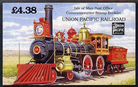 Isle of Man 1992 Union Pacific Railroad Â£4.38 booklet complete and fine, SG SB31, stamps on railways, stamps on americana