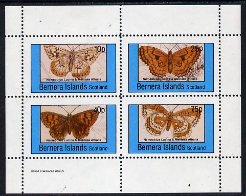 Bernera 1982 Butterflies (Nemeobius L & Melitaea A) perf  set of 4 values (10p to 75p) unmounted mint, stamps on butterflies