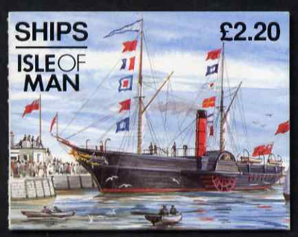 Isle of Man 1993 Ships Â£2.20 booklet (Tynwald II) complete and fine, SG SB33, stamps on ships, stamps on paddle steamers