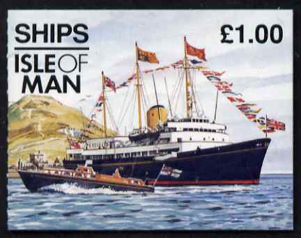 Isle of Man 1997 Ships Â£1 booklet (Royal Yacht Britannia) complete and fine, SG SB45, stamps on ships, stamps on 