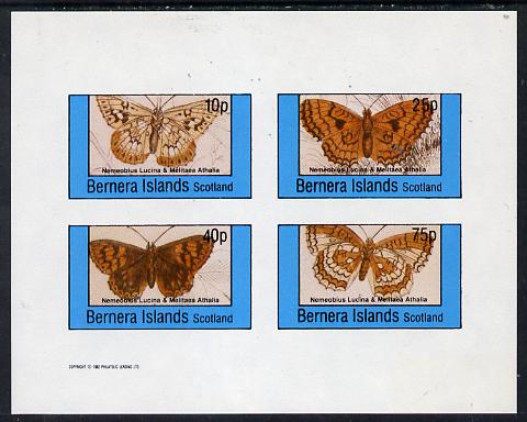 Bernera 1982 Butterflies (Nemeobius L & Melitaea A) imperf  set of 4 values (10p to 75p) unmounted mint, stamps on butterflies