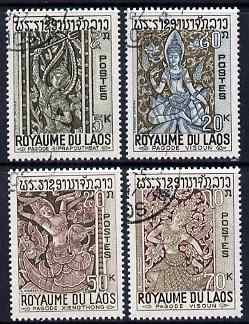 Laos 1967 Buddhist Art perf set of 4 fine cds used, SG 204-7, stamps on , stamps on  stamps on arts, stamps on  stamps on buddhism, stamps on  stamps on 