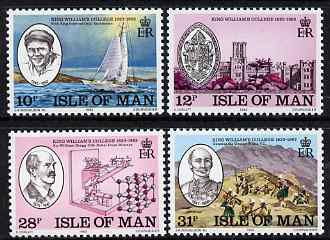 Isle of Man 1983 150th Anniversary of King William's College set of 4 unmounted mint, SG 251-54, stamps on education, stamps on militaria, stamps on nobel, stamps on science & technology, stamps on sailing, stamps on victoria cross, stamps on medals