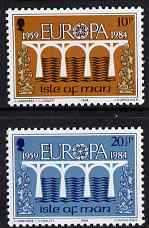 Isle of Man 1984 Europa (CEPT 25th Anniversary Logo) set of 2 unmounted mint, SG 265-66, stamps on europa, stamps on bridges, stamps on 