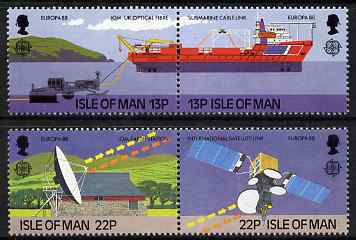 Isle of Man 1988 Europa - Transport & Communications set of 4 unmounted mint, SG 381-84, stamps on ships, stamps on communication, stamps on europa