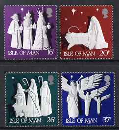 Isle of Man 1991 Christmas - Paper Sculptures set of 4 unmounted mint, SG 496-99, stamps on christmas