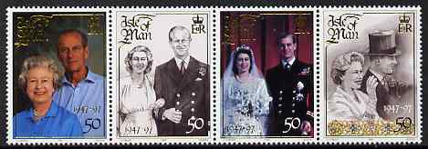 Isle of Man 1997 Golden Wedding of Queen Elizabeth & Prince Philip set of 4 unmounted mint, SG 768-71, stamps on royalty