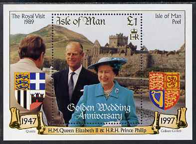 Isle of Man 1997 Golden Wedding of Queen Elizabeth & Prince Philip m/sheet unmounted mint, SG MS772, stamps on royalty