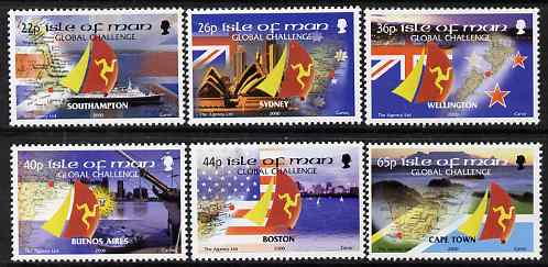 Isle of Man 2000 BT Global Challenge Round the World Yacht Race set of 6 unmounted mint, SG 901-06, stamps on ships, stamps on sport, stamps on flags