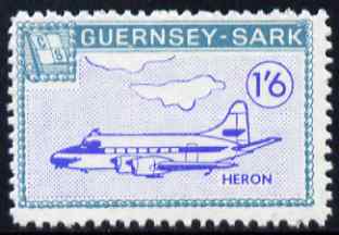 Guernsey - Sark 1966 Aircraft 1s6d Heron with Europa overprint omitted unmounted mint (blocks available price pro-rata) see note after Rosen CS 101, stamps on aviation, stamps on heron, stamps on maps