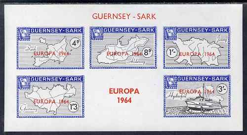 Guernsey - Sark 1964 Europa overprint on Maps imperf m/sheet unmounted mint, Rosen CS 61MS, stamps on europa, stamps on maps