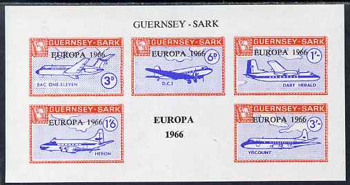 Guernsey - Sark 1966 Europa overprint on Aircraft imperf m/sheet unmounted mint, Rosen CS 102MS, stamps on europa, stamps on aviation