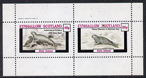 Eynhallow 1982 Animals #09 (Grey Seal & Marbled Seal) perf  set of 2 values (40p & 60p) unmounted mint, stamps on animals   marine-life    polar    seal