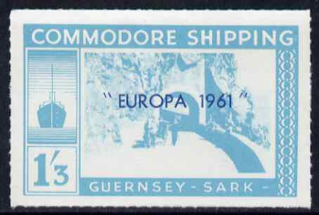 Guernsey - Sark 1961 Europa overprint on Commodore Shipping 1s3d turquoise, unmounted mint Rosen CS 26, stamps on europa, stamps on tourism, stamps on ships