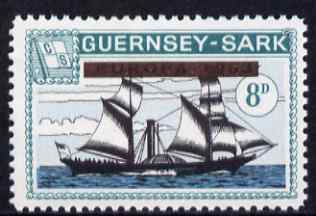 Guernsey - Sark 1964 Provisional - Europa opt obliterated on 8d Ships (Atlanta) unmounted mint Rosen CS 52, stamps on , stamps on  stamps on , stamps on  stamps on ships, stamps on  stamps on europa