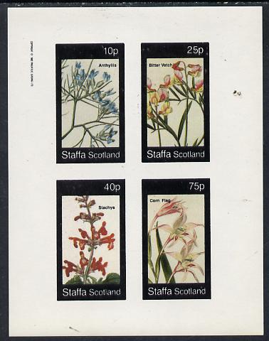 Staffa 1982 Flowers #04 (Anthyllis, Corn Flag etc) imperf  set of 4 values (10p to 75p) unmounted mint, stamps on flowers, stamps on iris