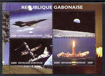 Gabon 2009 NASA Space Exploration #01 perf sheetlet containing 4 values unmounted mint. Note this item is privately produced and is offered purely on its thematic appeal, stamps on space, stamps on nasa, stamps on 