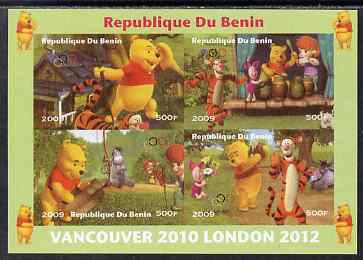 Benin 2009 Olympic Games - Disney's Winnie the Pooh #02 imperf sheetlet containing 4 values unmounted mint. Note this item is privately produced and is offered purely on its thematic appeal, stamps on , stamps on  stamps on olympics, stamps on  stamps on pooh, stamps on  stamps on bears, stamps on  stamps on cartoons, stamps on  stamps on fairy tales, stamps on  stamps on tigers, stamps on  stamps on disney, stamps on  stamps on films, stamps on  stamps on cinema, stamps on  stamps on movies