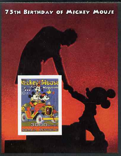 Somalia 2004 75th Birthday of Mickey Mouse #05 - Mickey Mouse Magazine imperf m/sheet unmounted mint, stamps on disney, stamps on personalities, stamps on films, stamps on cinema, stamps on 