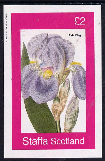 Staffa 1982 Flowers #07 (Pale Flag) imperf deluxe sheet (Â£2 value) unmounted mint, stamps on flowers