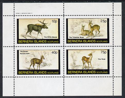Bernera 1982 Animals (Elk, Axis etc) perf  set of 4 values (10p to 75p) unmounted mint, stamps on animals, stamps on deer