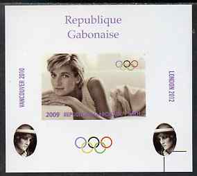 Gabon 2009 Olympic Games - Princess Diana #04 individual imperf deluxe sheet unmounted mint. Note this item is privately produced and is offered purely on its thematic appeal, stamps on , stamps on  stamps on royalty, stamps on  stamps on diana, stamps on  stamps on olympics