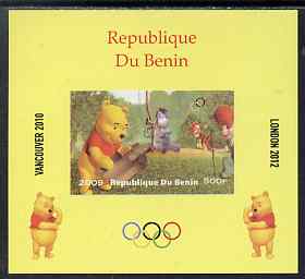 Benin 2009 Olympic Games - Disney's Winnie the Pooh #07 individual imperf deluxe sheet unmounted mint. Note this item is privately produced and is offered purely on its thematic appeal, stamps on olympics, stamps on pooh, stamps on bears, stamps on cartoons, stamps on fairy tales, stamps on tigers, stamps on disney, stamps on films, stamps on cinema, stamps on movies