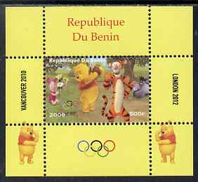 Benin 2009 Olympic Games - Disney's Winnie the Pooh #08 individual perf deluxe sheet unmounted mint. Note this item is privately produced and is offered purely on its thematic appeal, stamps on , stamps on  stamps on olympics, stamps on  stamps on pooh, stamps on  stamps on bears, stamps on  stamps on cartoons, stamps on  stamps on fairy tales, stamps on  stamps on tigers, stamps on  stamps on disney, stamps on  stamps on films, stamps on  stamps on cinema, stamps on  stamps on movies