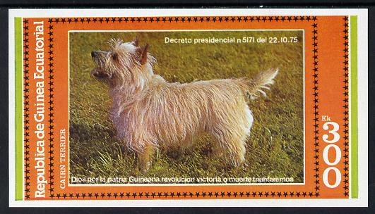 Equatorial Guinea 1978 Dogs (Cairn Terrier) 300ek imperf m/sheet unmounted mint, stamps on animals    dogs    cairn