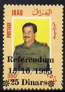 Iraq 1995 Referendum Day 25d on 350f unmounted mint (English opt) SG 1993, stamps on constitutions