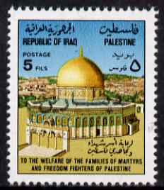Iraq 1994 Surcharged 2d on 5f Palestine Welfare stamp unmounted mint, SG 1945, stamps on constitutions