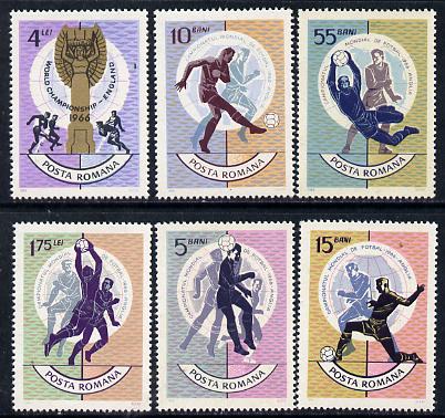 Rumania 1966 Football World Cup set of 6 unmounted mint, SG 3361-66, Mi 2493-98, stamps on football, stamps on sport