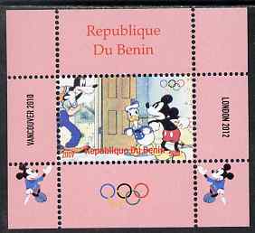 Benin 2009 Olympic Games - Disney Characters #01 individual perf deluxe sheet unmounted mint. Note this item is privately produced and is offered purely on its thematic appeal, stamps on olympics, stamps on cartoons , stamps on disney, stamps on films, stamps on cinema, stamps on movies