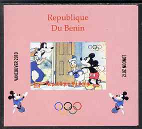 Benin 2009 Olympic Games - Disney Characters #01 individual imperf deluxe sheet unmounted mint. Note this item is privately produced and is offered purely on its thematic appeal, stamps on olympics, stamps on cartoons , stamps on disney, stamps on films, stamps on cinema, stamps on movies