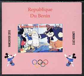 Benin 2009 Olympic Games - Disney Characters #02 individual imperf deluxe sheet unmounted mint. Note this item is privately produced and is offered purely on its thematic appeal, stamps on olympics, stamps on cartoons , stamps on disney, stamps on films, stamps on cinema, stamps on movies