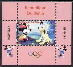 Benin 2009 Olympic Games - Disney Characters #04 individual perf deluxe sheet unmounted mint. Note this item is privately produced and is offered purely on its thematic appeal, stamps on olympics, stamps on cartoons , stamps on disney, stamps on films, stamps on cinema, stamps on movies
